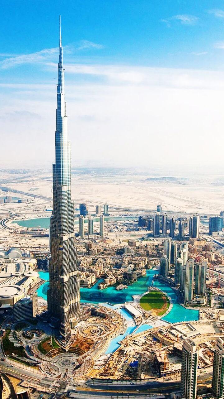 Burj Khalifa Dubai skyline, 720x1280 Verticale, OnePlus
