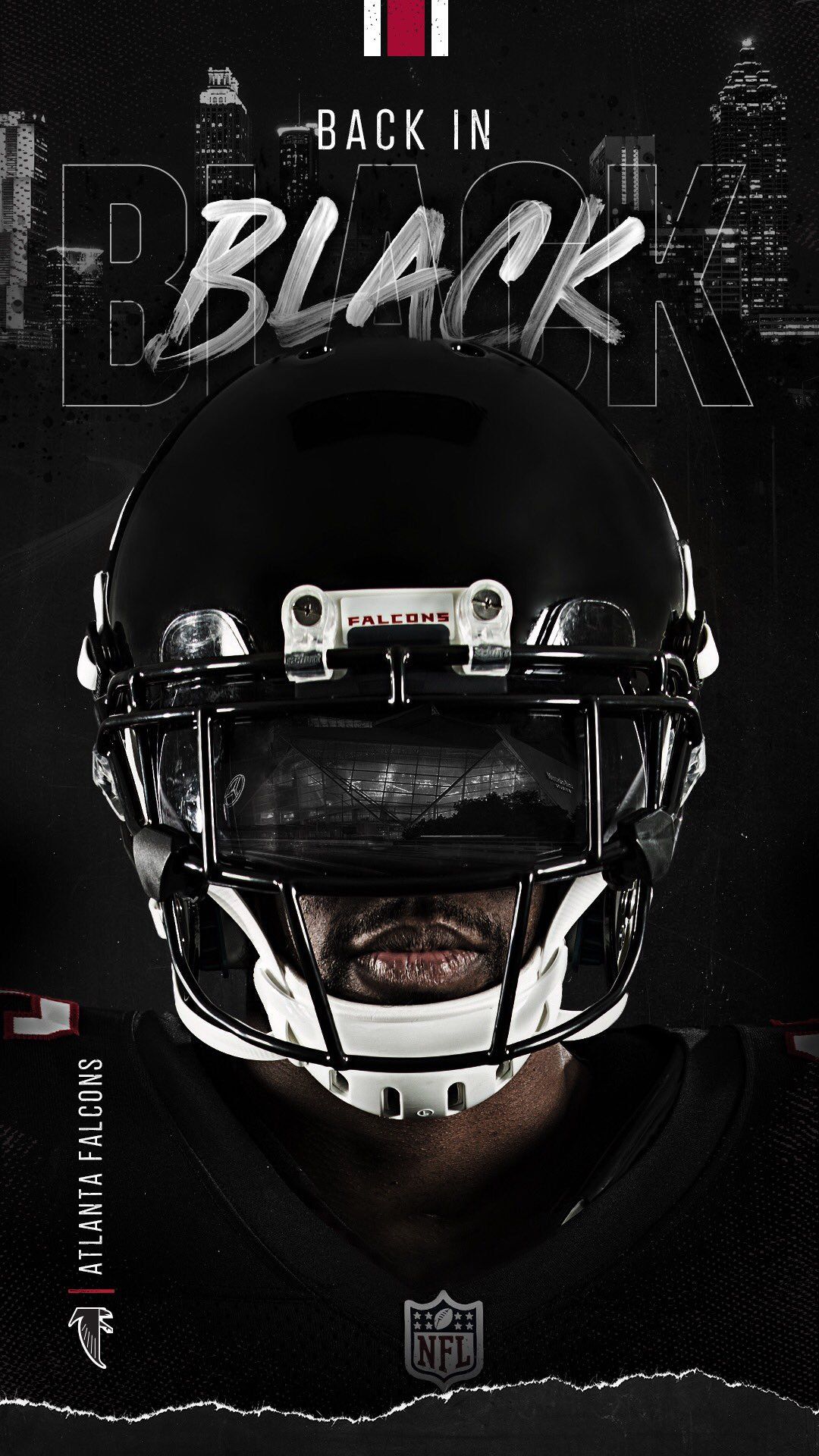 Casco football Atlanta Falcons nero, 1080x1920 Verticale, Samsung Galaxy
