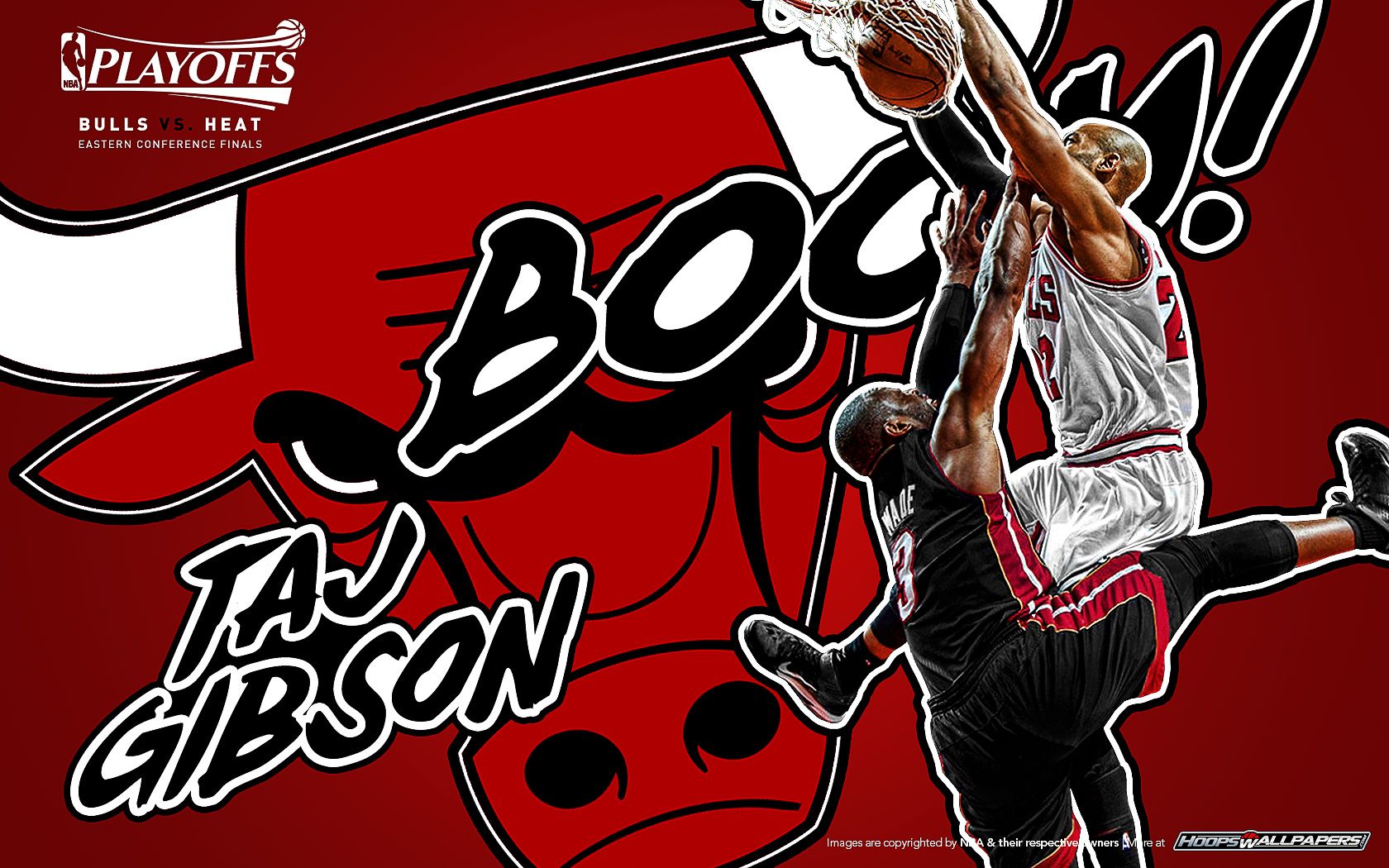 Taj Gibson schiacciata Bulls playoff, 1680x1050 HD Ready, Laptop