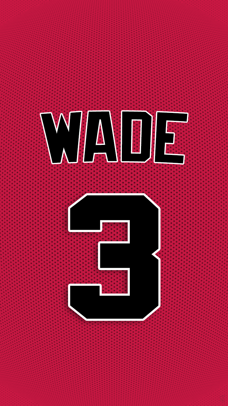 Maglia Wade numero 3 rossa, 750x1334 Full HD Verticale, iPhone