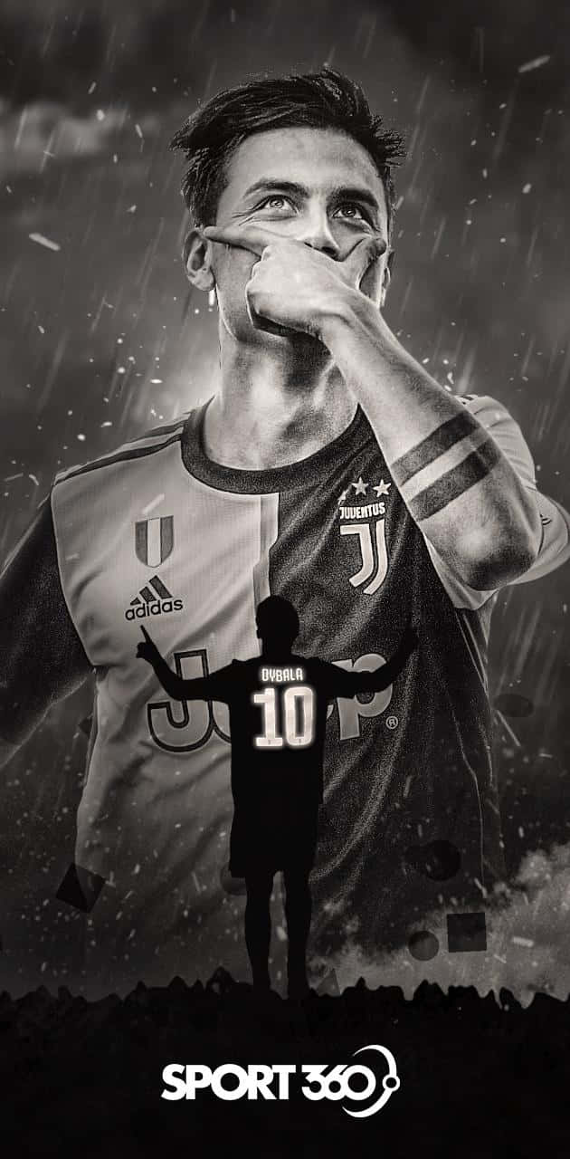 Paulo Dybala Juventus bianco nero, Serie A, 630x1280 Verticale, Telefono