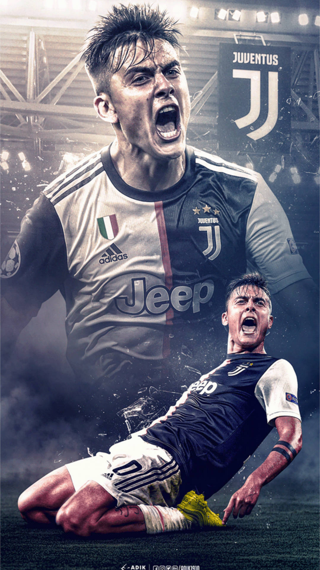 Dybala Juventus calciatore esultanza, 1080x1920 Verticale, Telefono