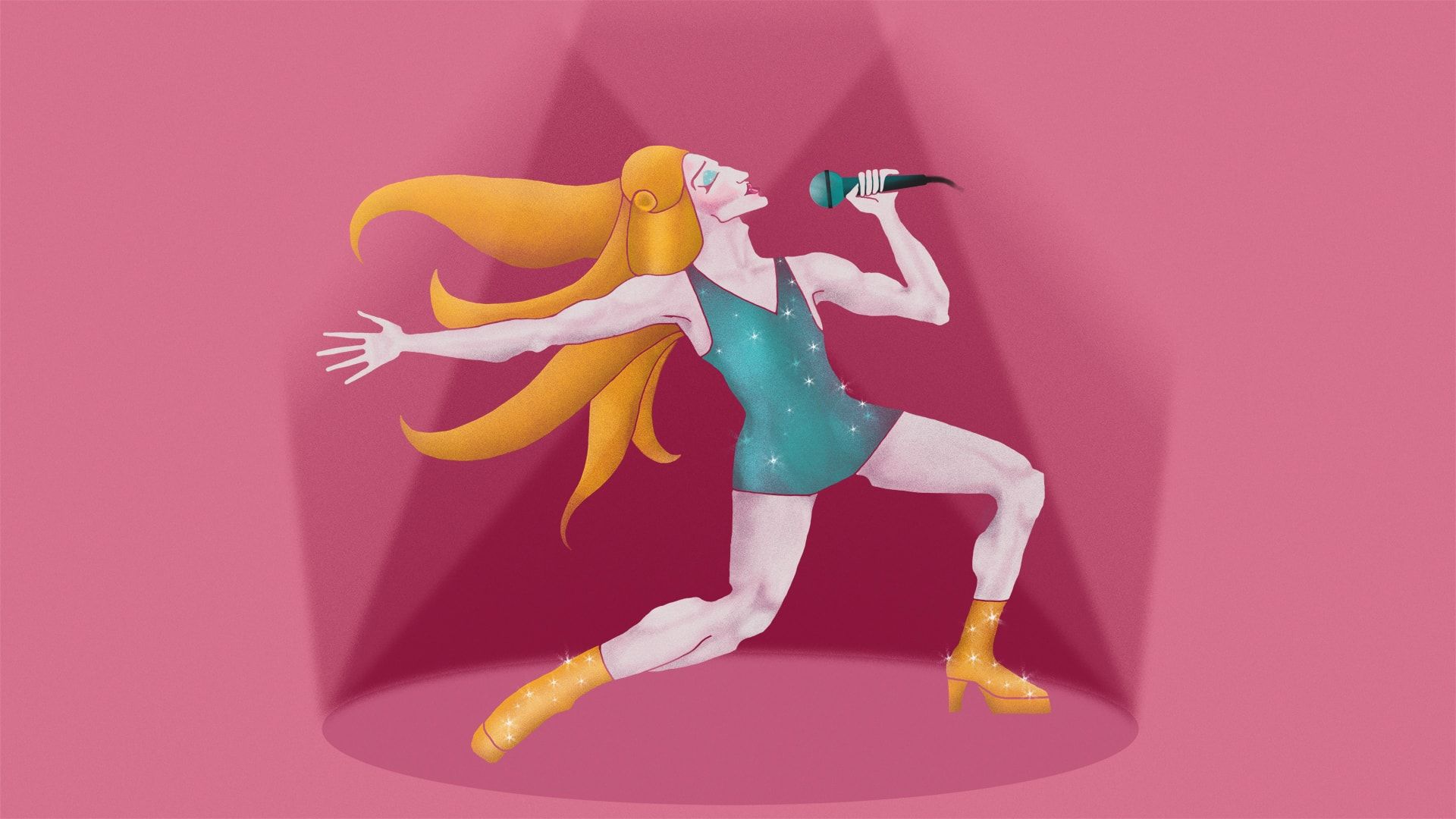 Illustrazione cantante bionda rosa, 1920x1080 1080p, Desktop