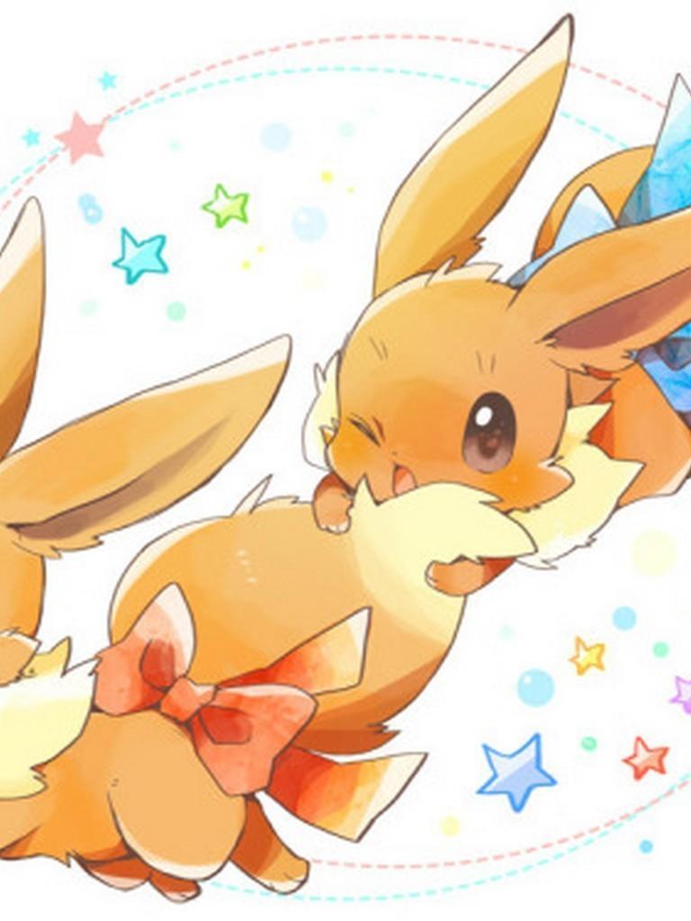 Eevee carino con stelle, 768x1024 Full HD Verticale, Smartphone