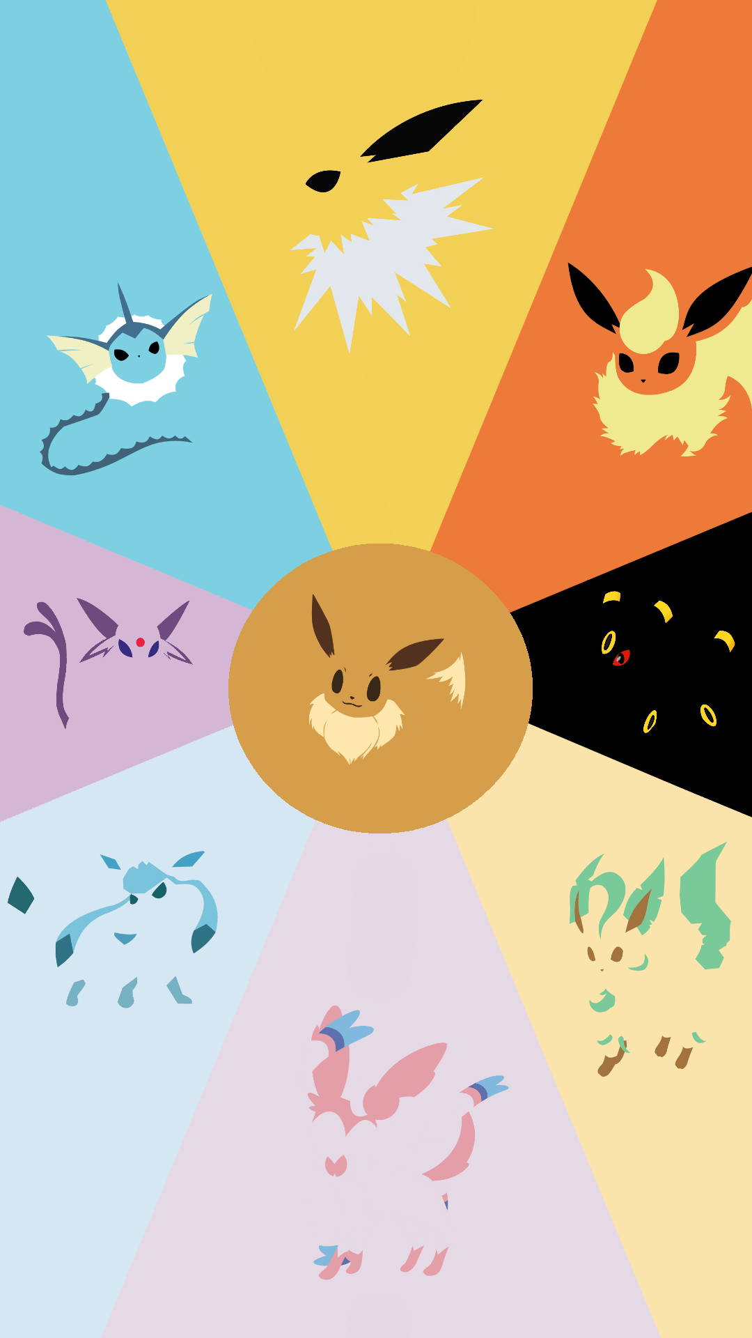 Evoluzioni di Eevee Pokemon, Pokémon, 1080x1920 Verticale, Mobile