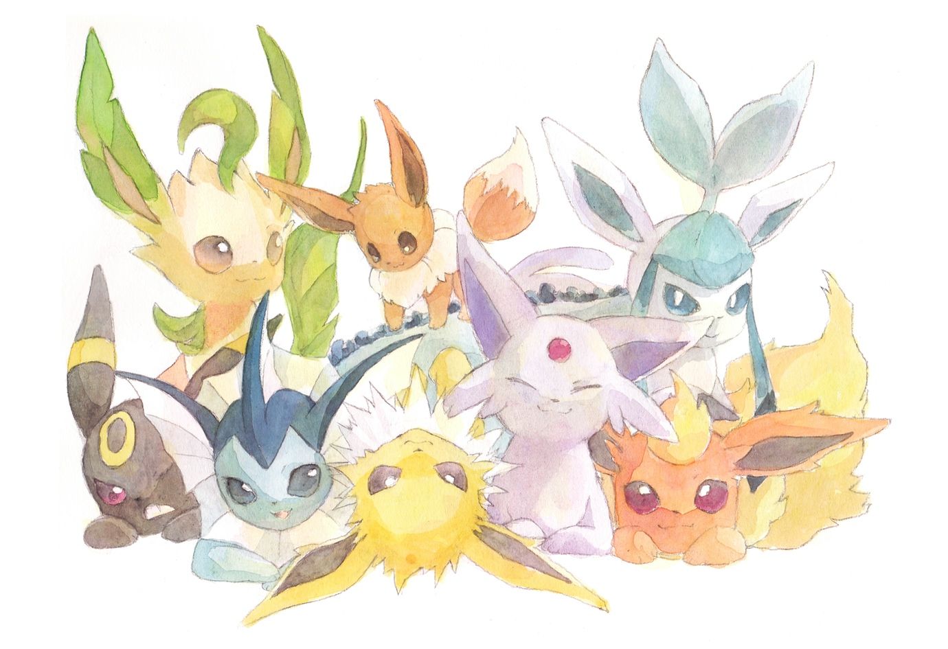 Eevee ed evoluzioni Pokémon, 1380x945 720p, Laptop