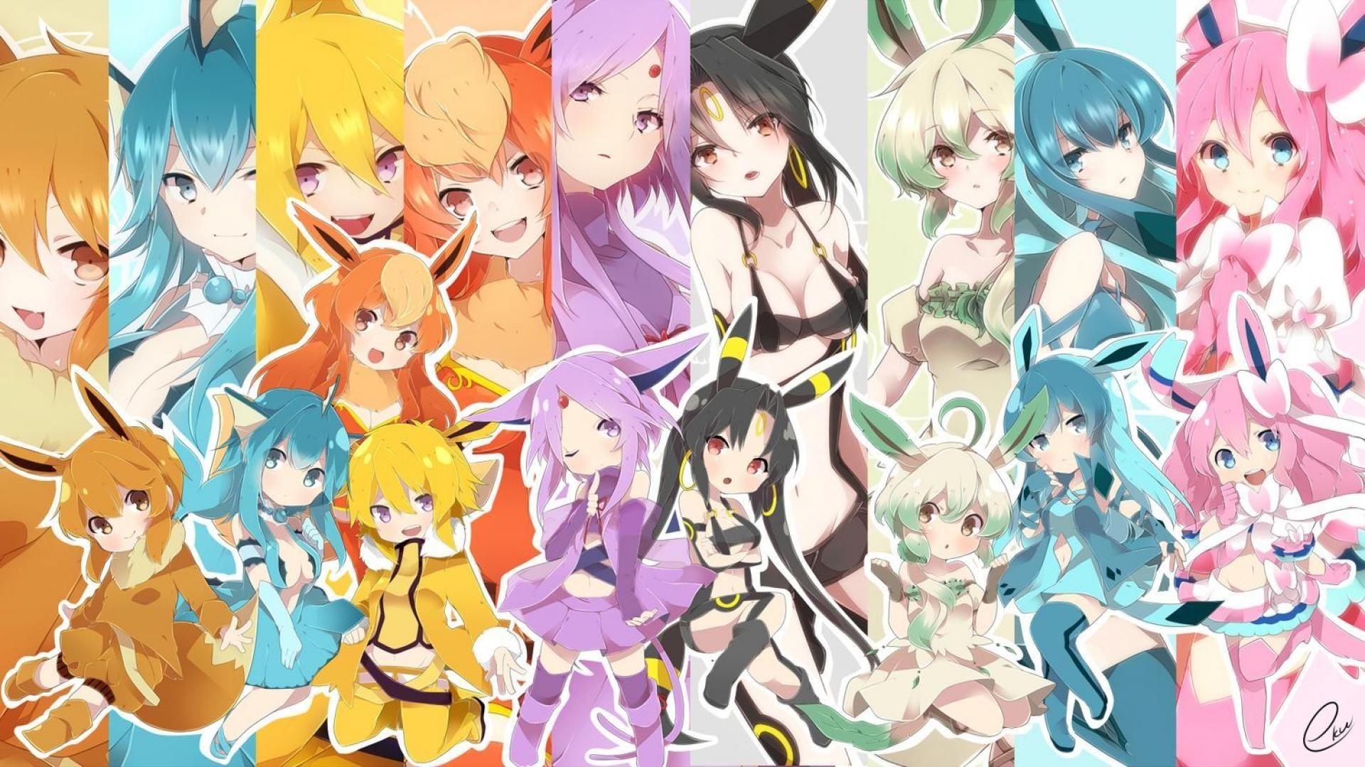 Eevee evoluzioni umanizzate anime, 1920x1080 Full HD 1080p, PC