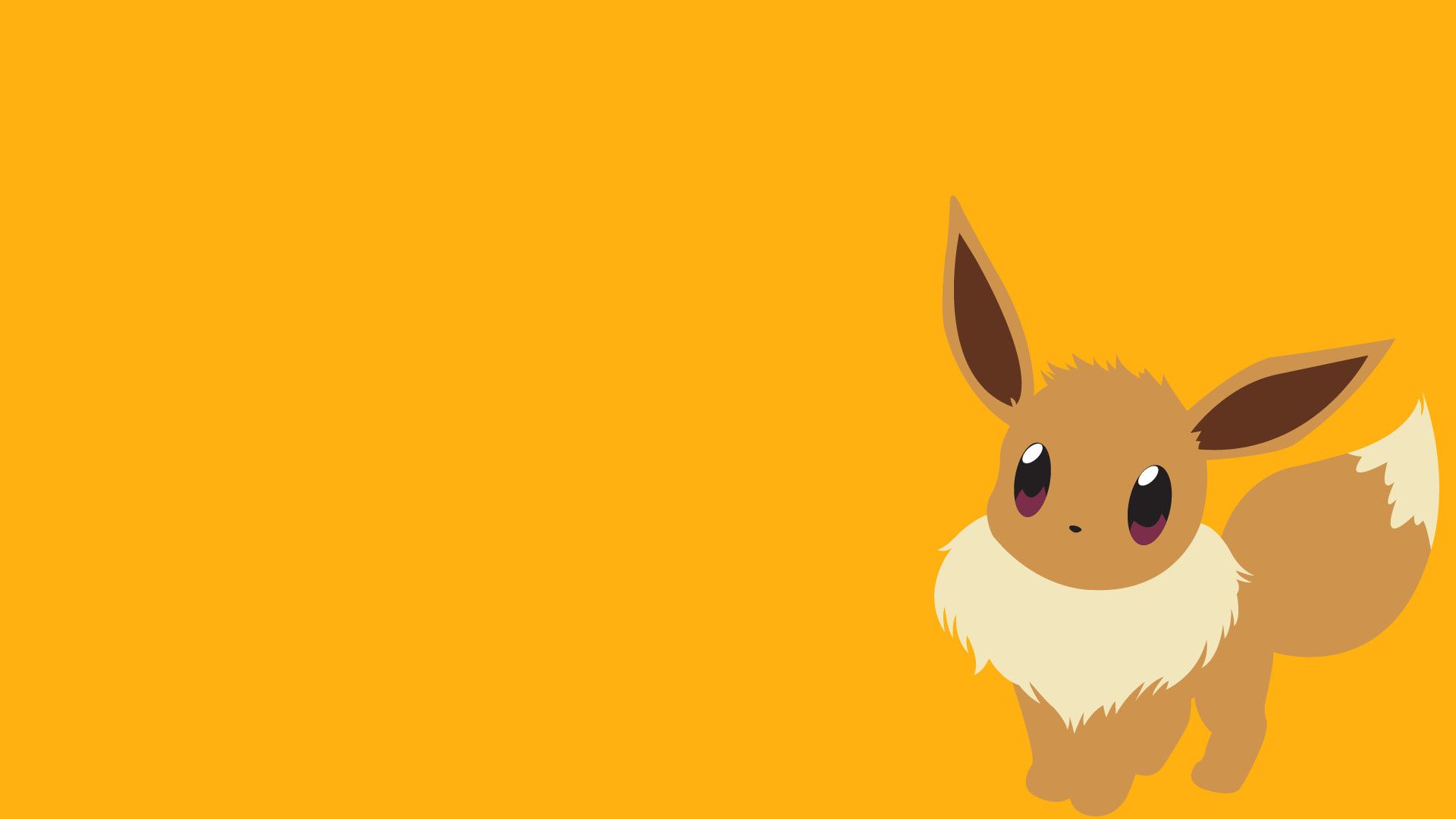 Eevee Pokemon sfondo arancione, 1920x1080 Full HD, PC