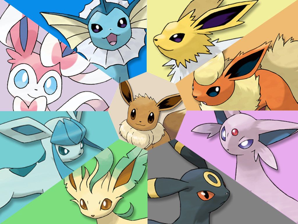 Eevee ed evoluzioni Pokémon, 1024x768 HD, iMac