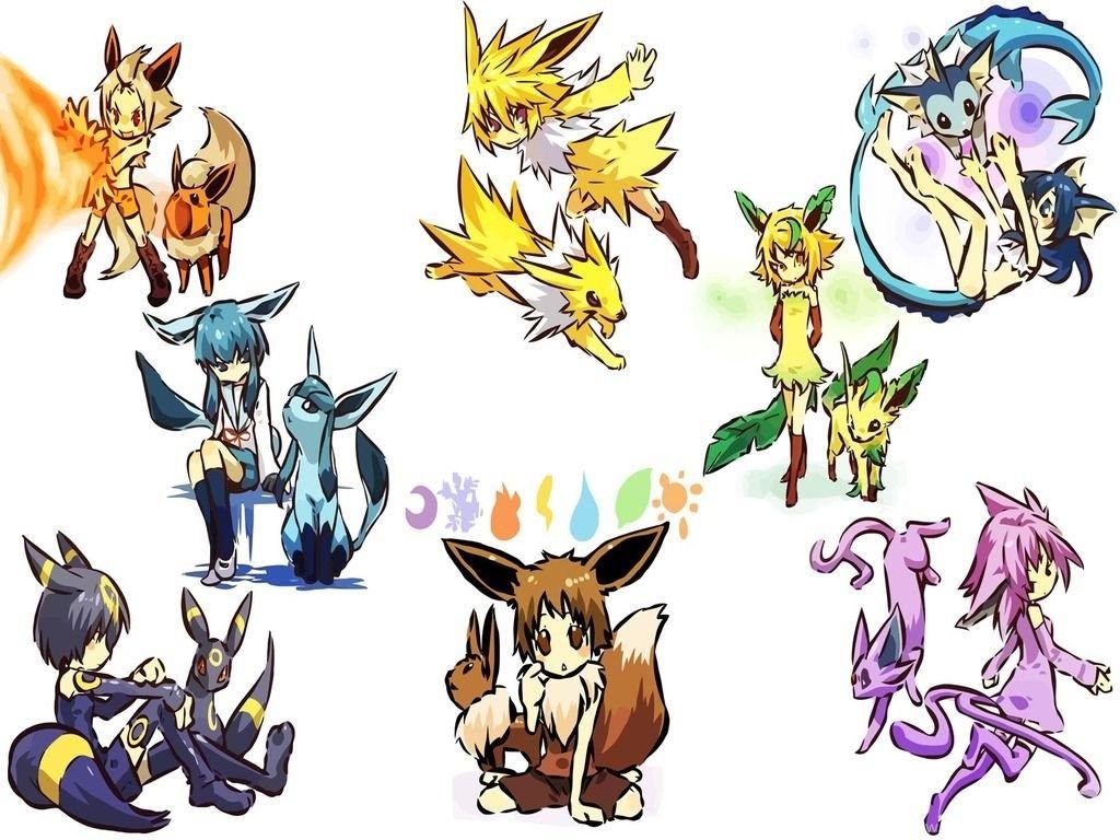 Eevee antropomorfo arancione con guanti, 1366x768 HD, Desktop