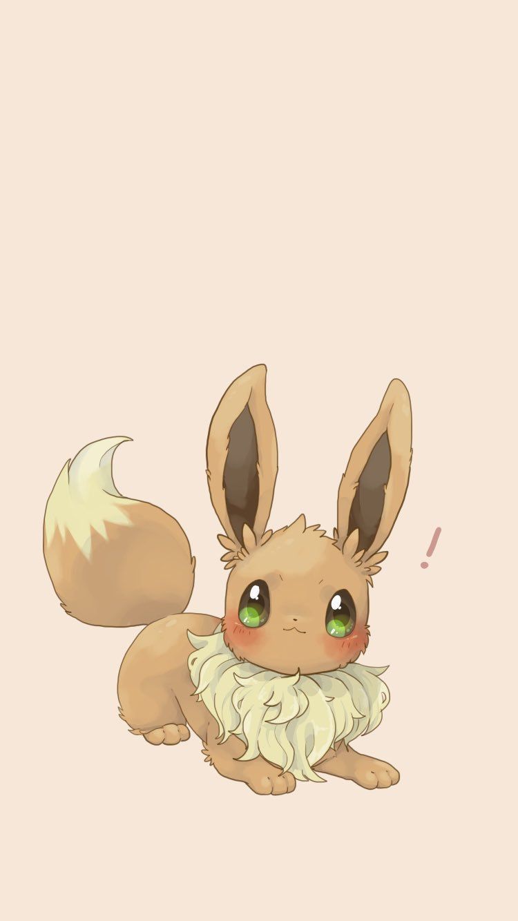 Eevee Pokemon carino sfondo beige, 750x1334 Verticale, iPhone