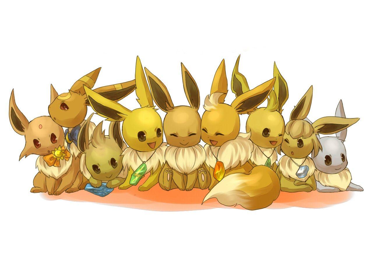 Eevee evoluzioni Pokemon colorati, 1920x1080 1080p, Desktop