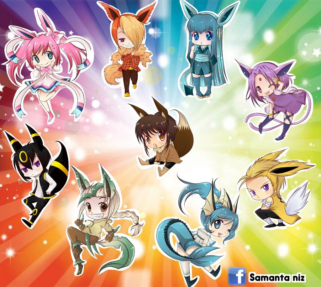 Eevee e evoluzioni foresta pastello, 1920x1080 Full HD 1080p, Laptop