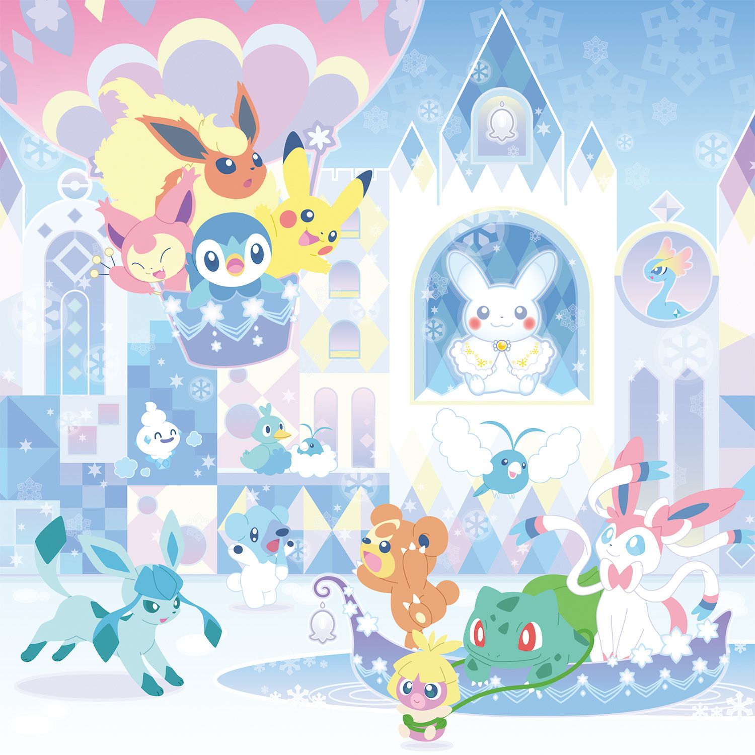 Eevee e Pokémon castello ghiaccio, Eeveelution, 1500x1500 720p, Laptop