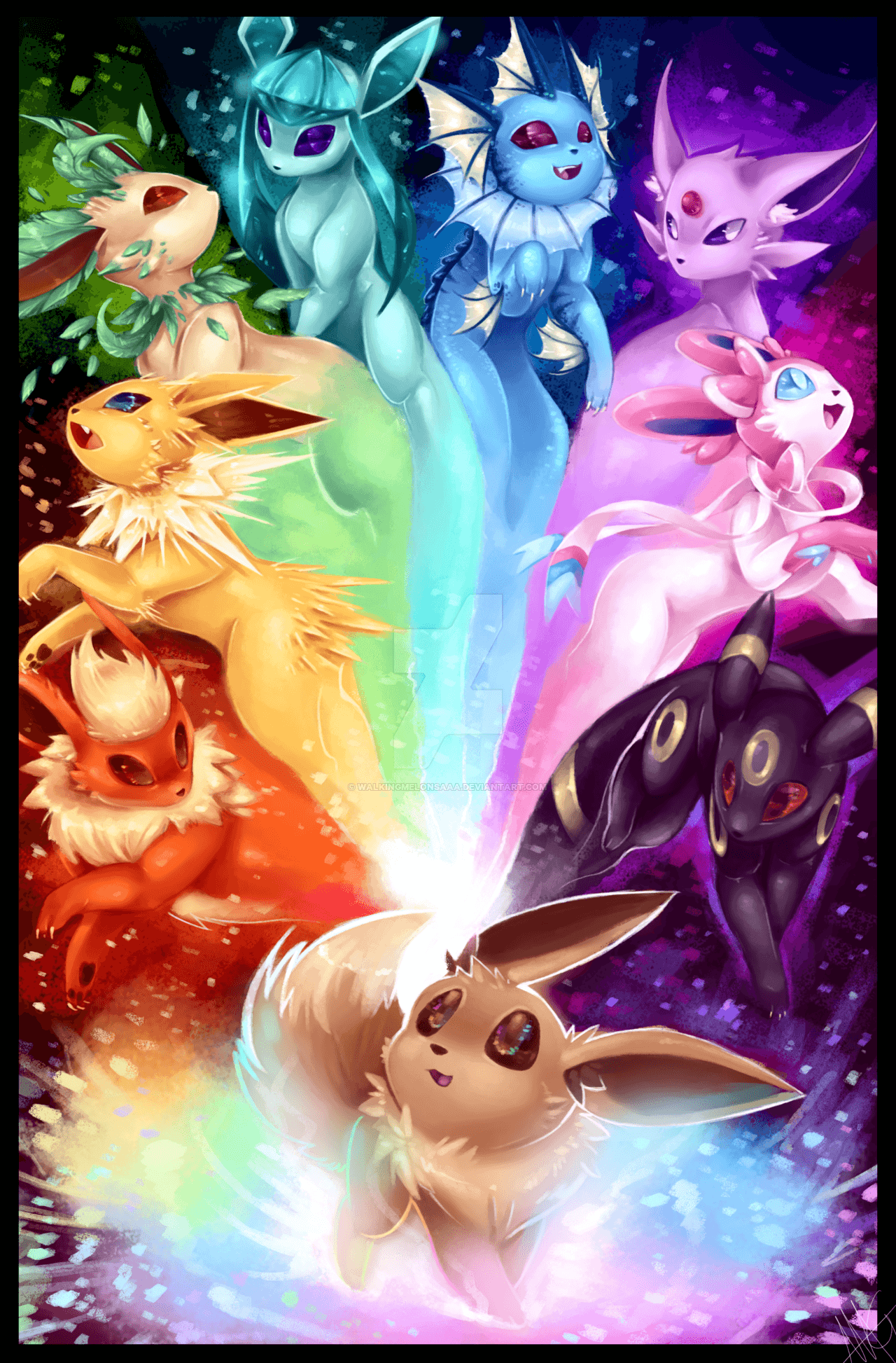 Eevee e le sue evoluzioni, 1280x1946 Full HD Verticale, iPhone