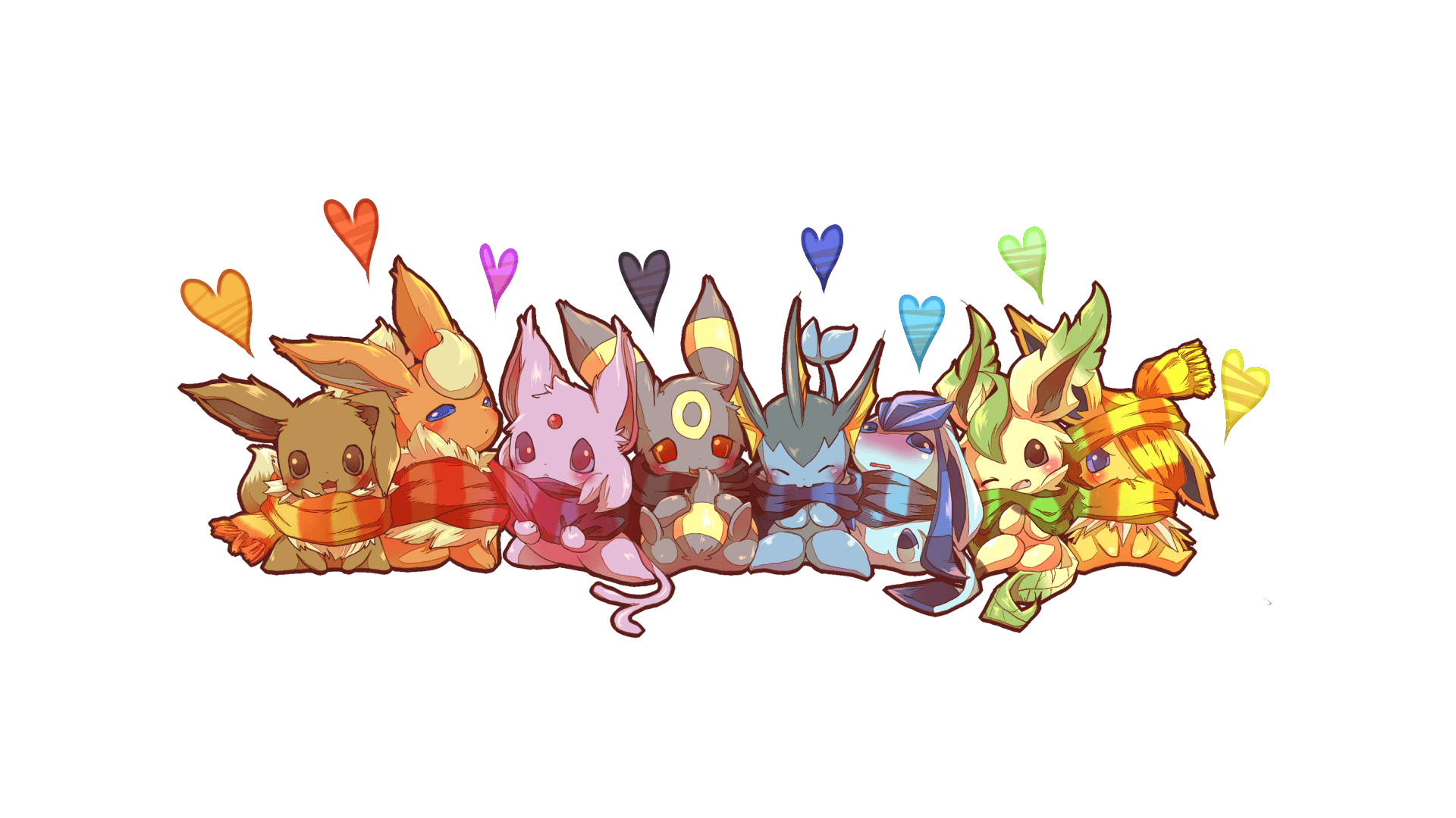 Eevee e evoluzioni Pokémon, 1920x1080 Full HD, PC Desktop