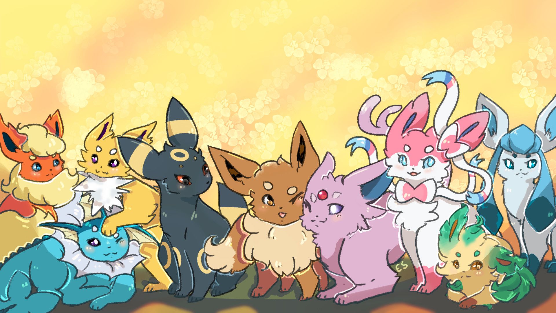 Eevee Pokemon fiori sfondo, 720x1283 Full HD Verticale, iPhone