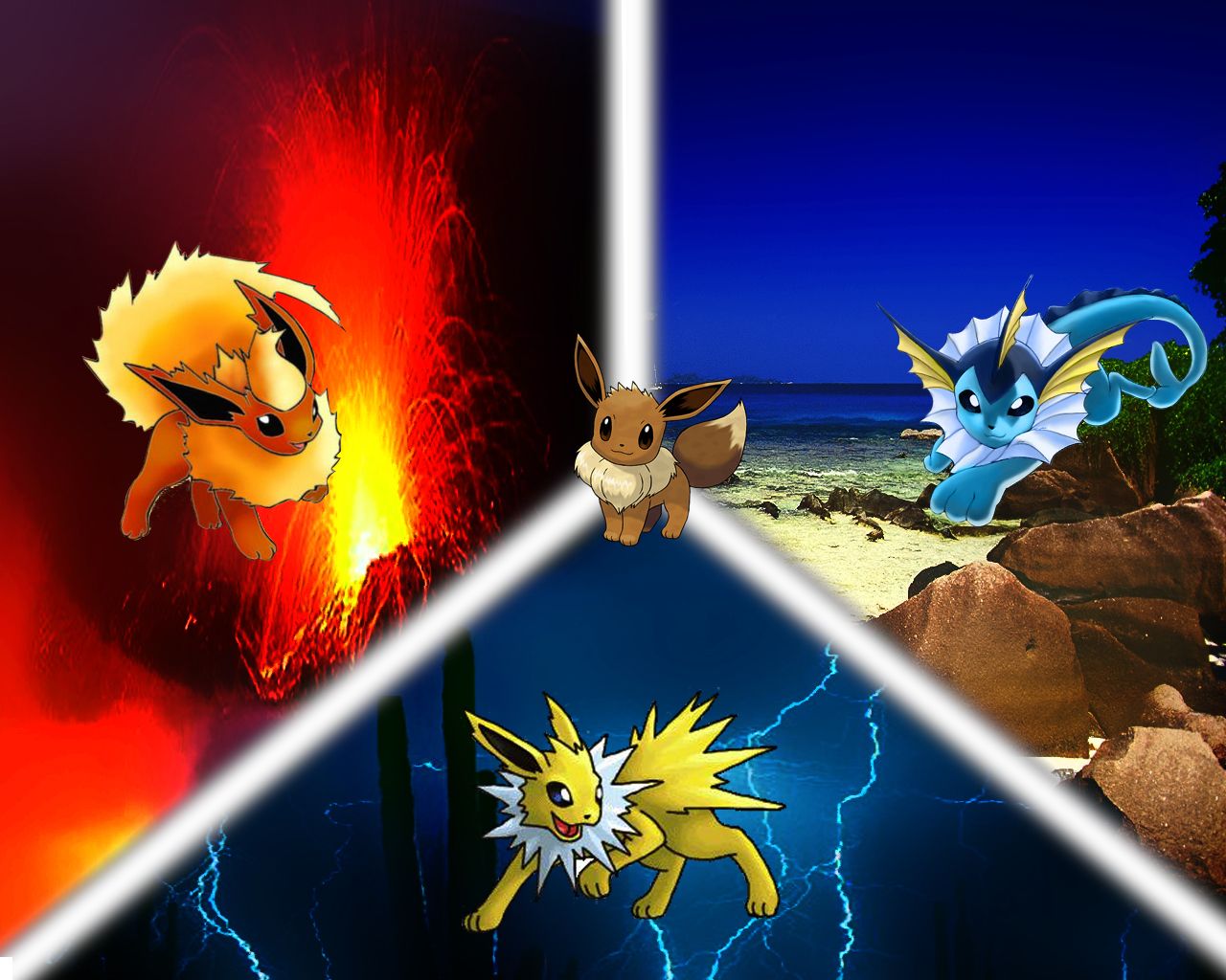 Eevee ed evoluzioni Pokemon, 1236x863 HD, Desktop