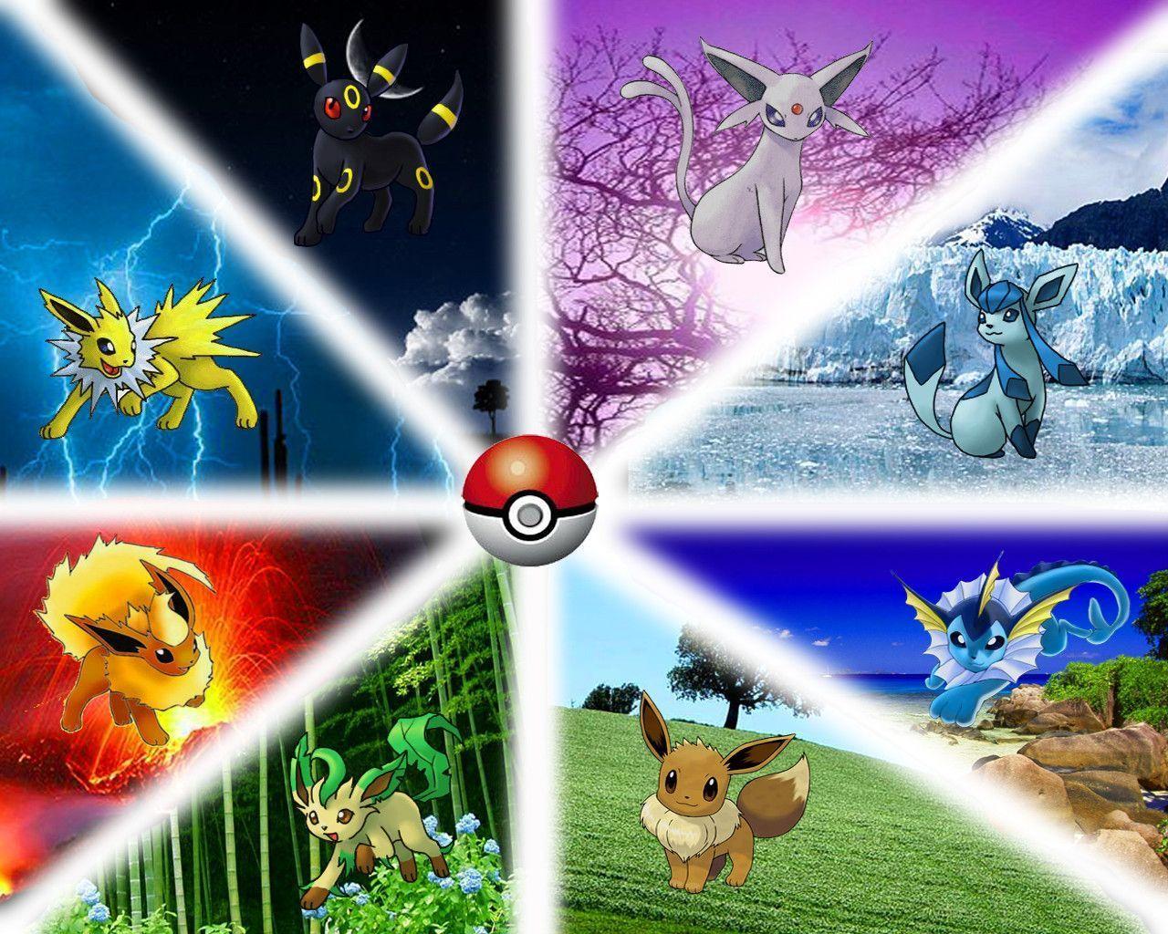 Eeveelutions Pokemon illustrazione, 1920x1080 1080p, Desktop