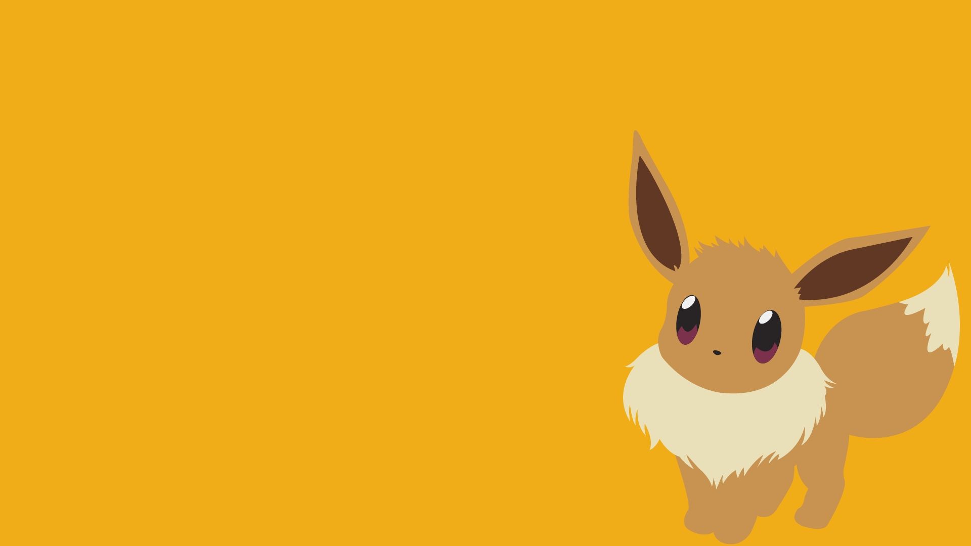 Eevee Pokémon minimalista sfondo arancione, 1920x1080 1080p, PC Desktop