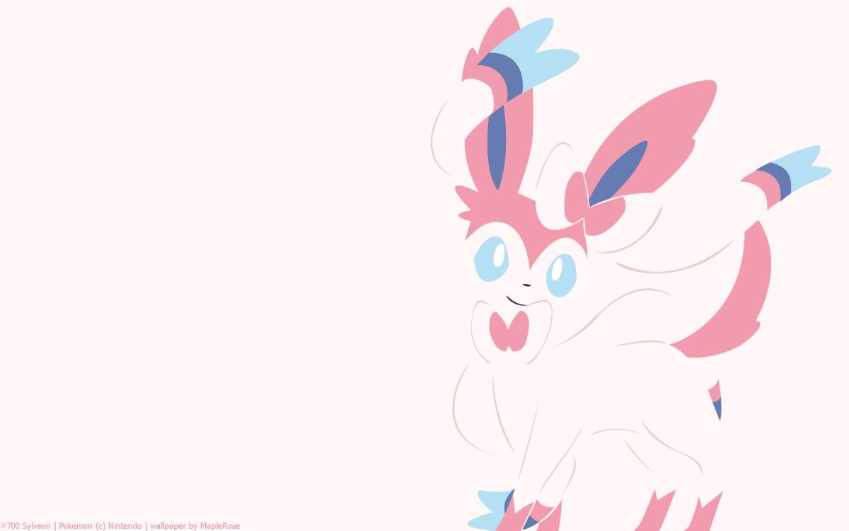 Sylveon Pokemon rosa minimalista, creature tascabili, 1200x750 HD, PC