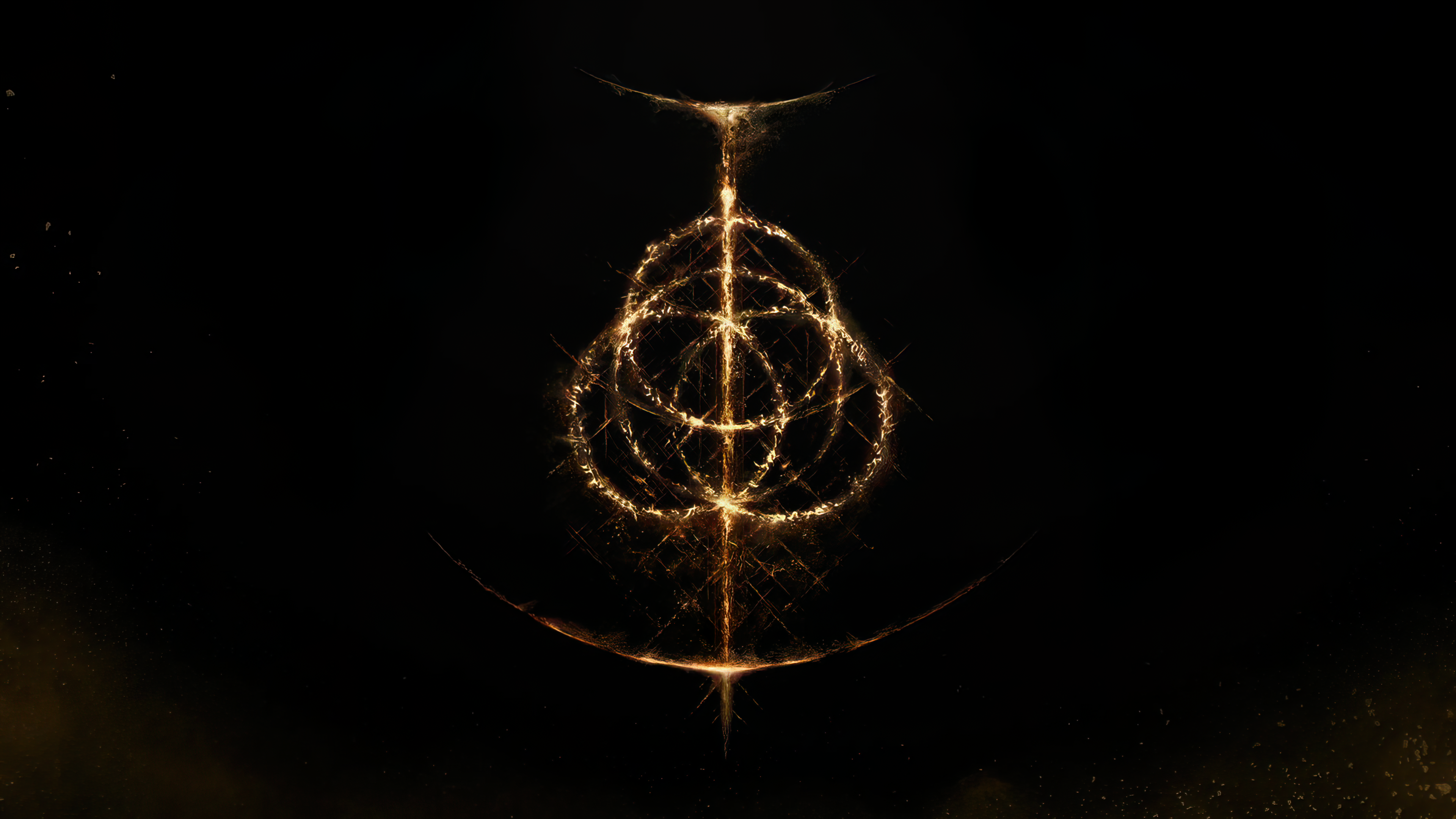 Logo Elden Ring dorato, 3840x2160 4K Ultra HD, Monitor 4K