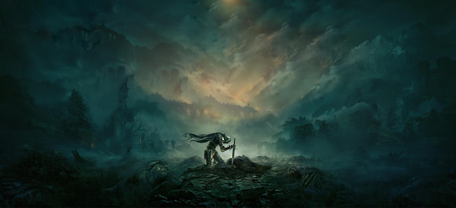 Guerriero solitario paesaggio oscuro, 1920x879 1080p, Laptop