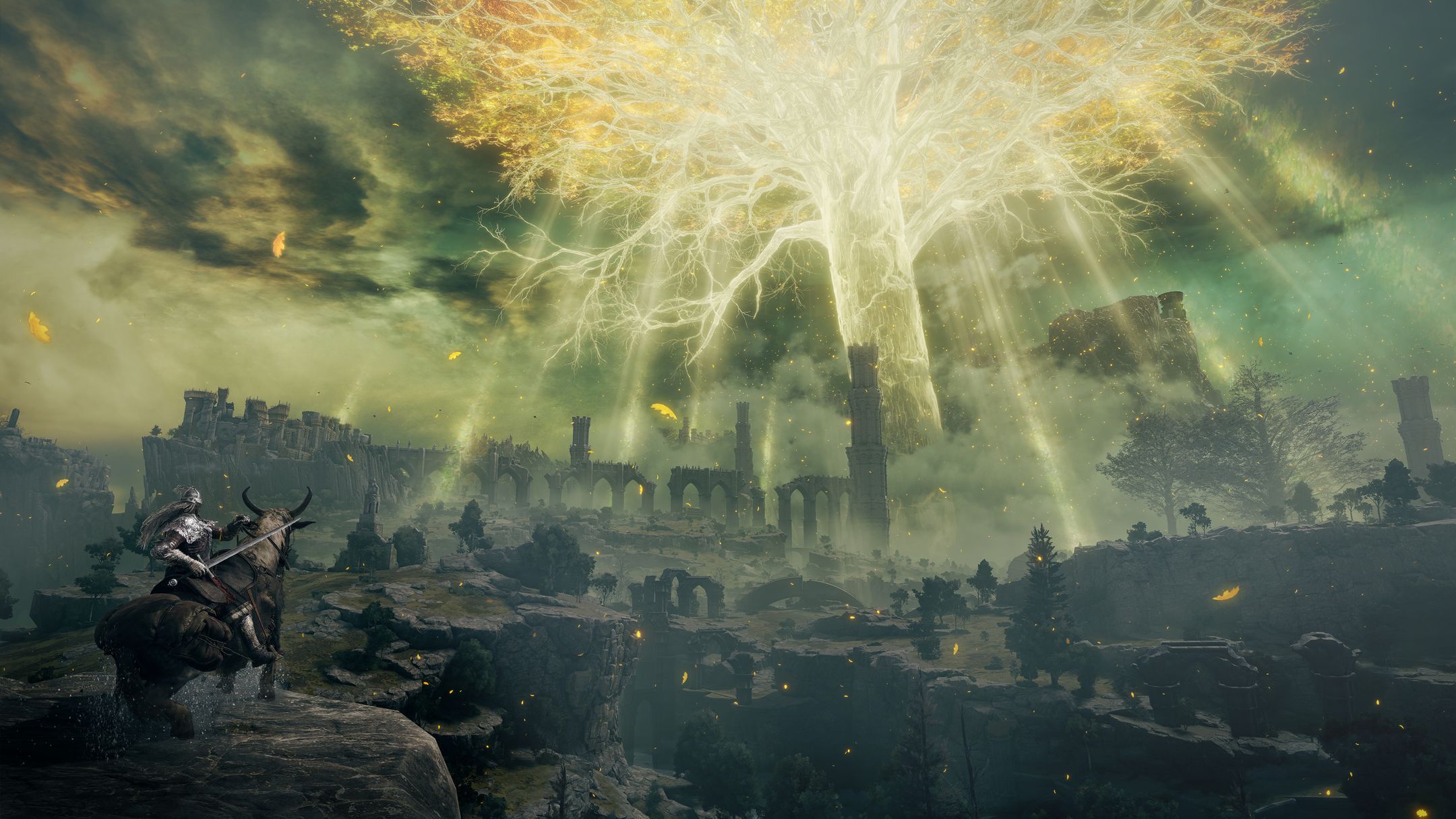 Elden Ring rovine con luce dorata, 2160x1215 Hi-Res, iMac