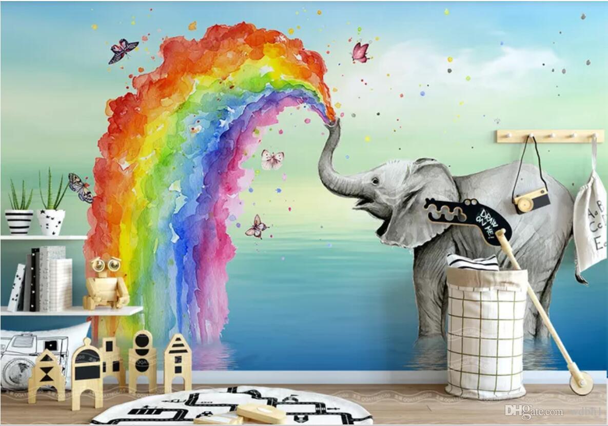 Elefante ad acquerello con arcobaleno, 1185x831 HD, Desktop