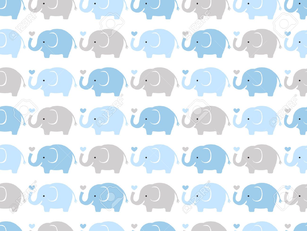 Pattern elefanti azzurri e grigi, 1300x980 HD, Desktop