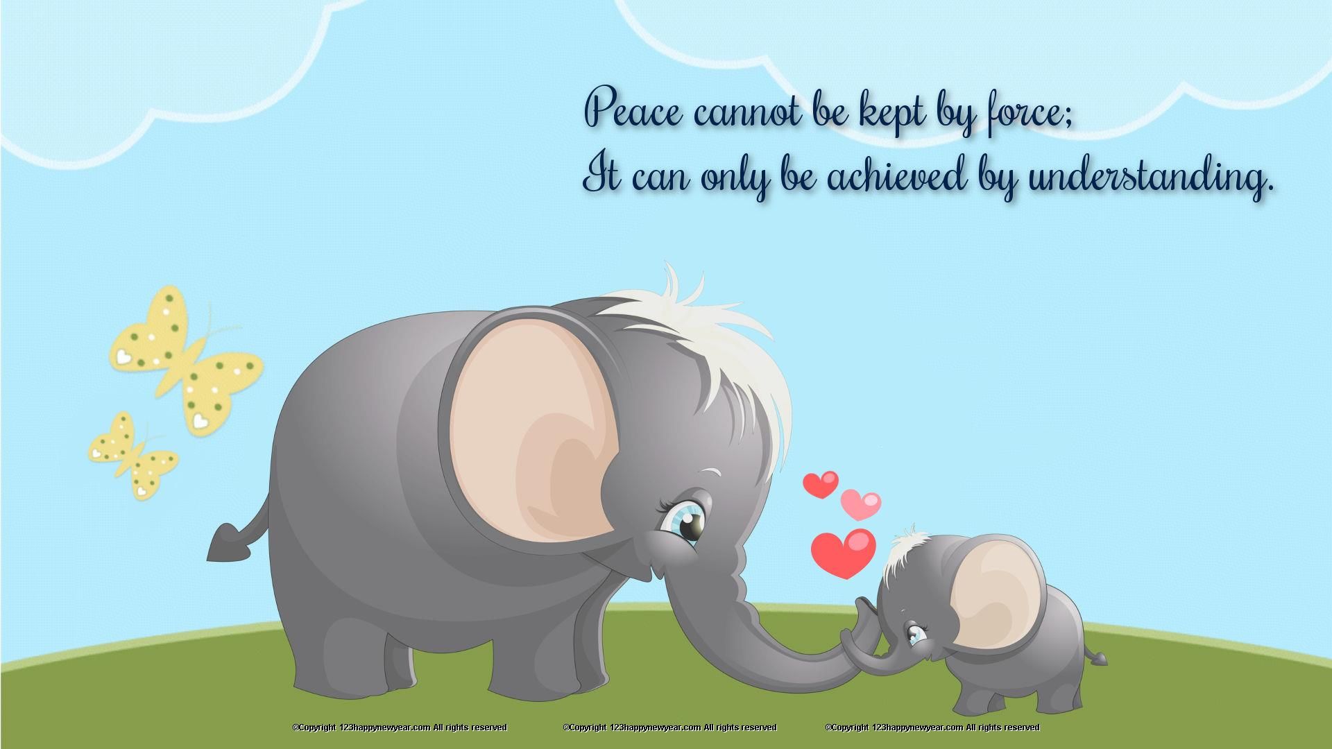 Elefante e cucciolo cartoon, 1920x1080 Full HD 1080p, Desktop