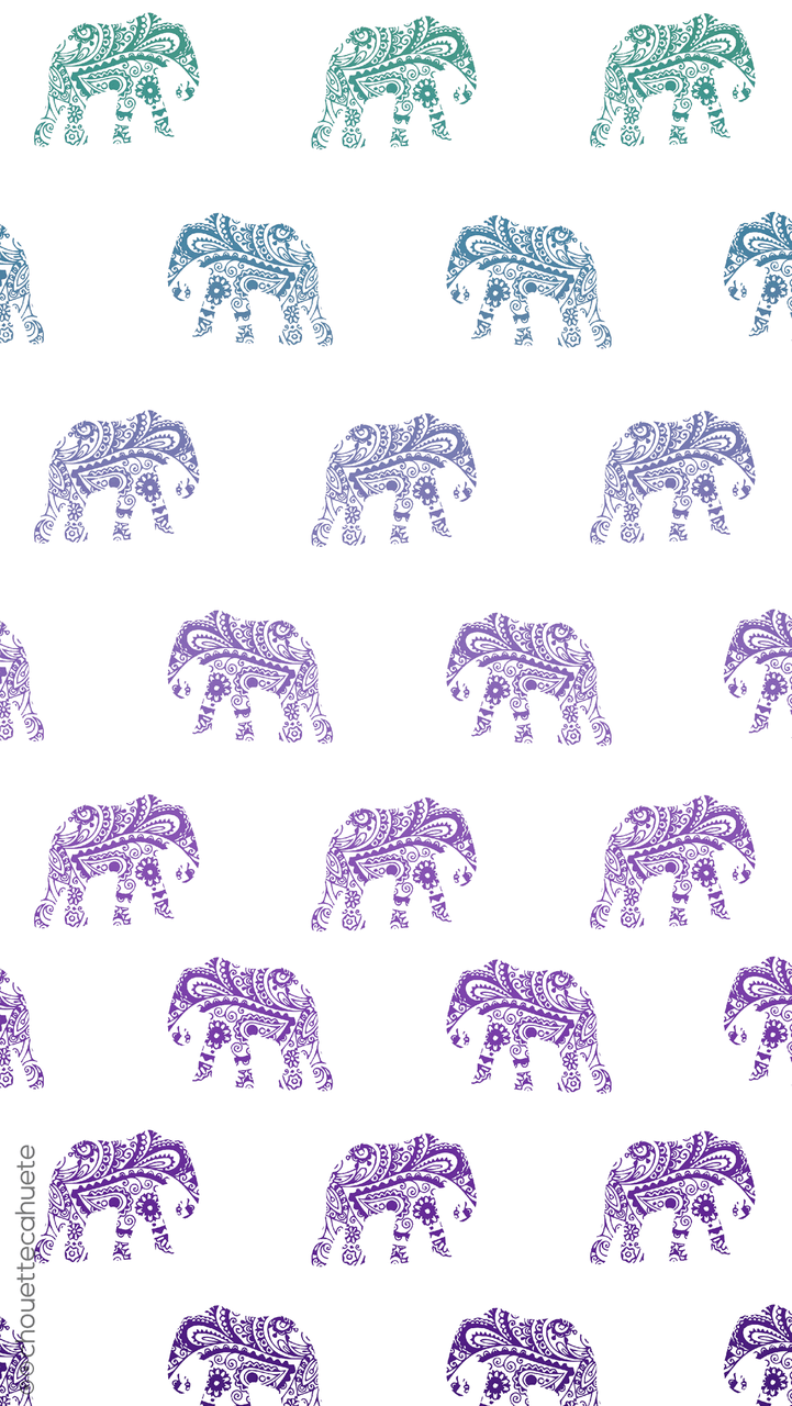 Elefanti pattern verde viola, 721x1280 Verticale, OnePlus
