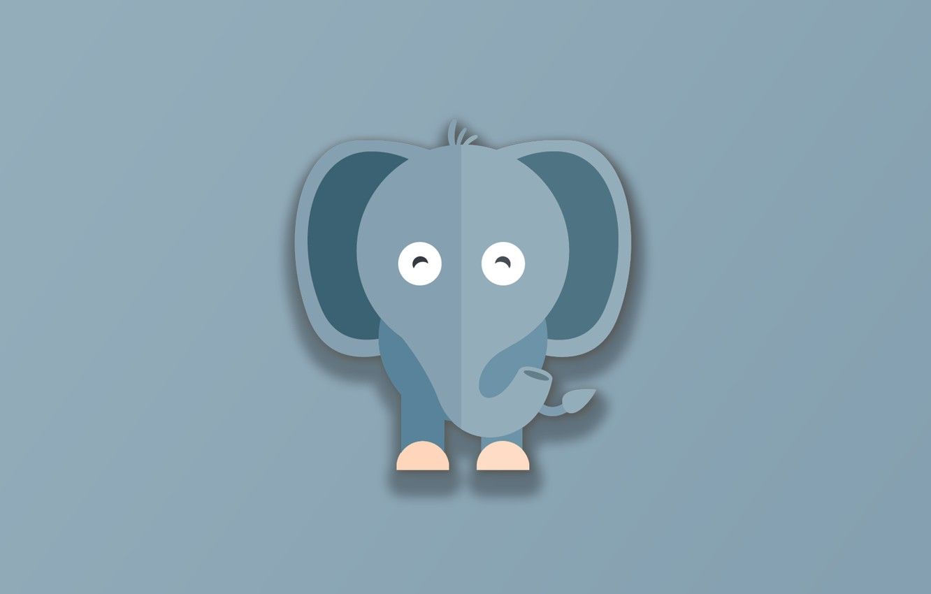 Elefante cartone animato blu, 1332x850 720p, PC