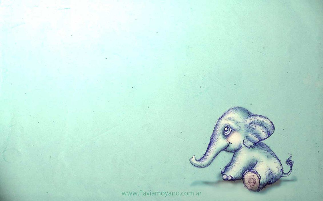 Elefantino disegnato azzurro, 1131x707 HD, Desktop