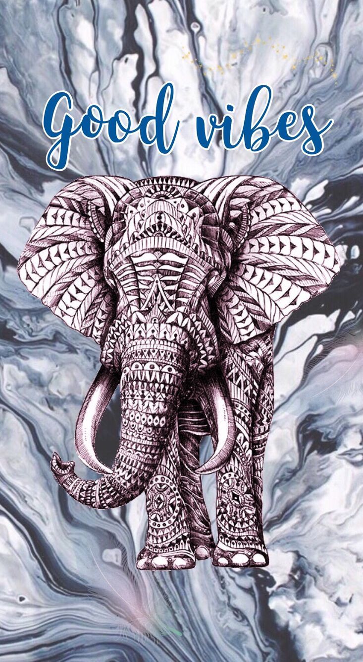 Elefante mandala effetto marmo, 733x1334 Verticale, Telefono