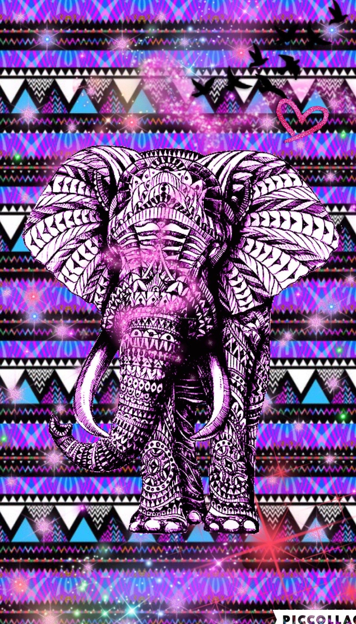 Elefante tribale galassia viola, 1229x2153 Full HD Verticale, iPhone