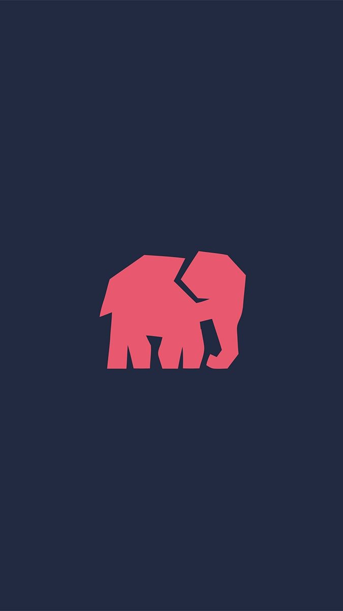 Elefante origami rosa minimal, 675x1200 Full HD Verticale, iPhone Pro Max