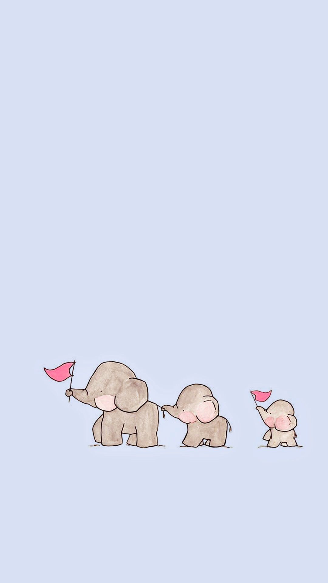 Elefanti famiglia illustrazione minimal, 1080x1920 Full HD Verticale, iPhone Air