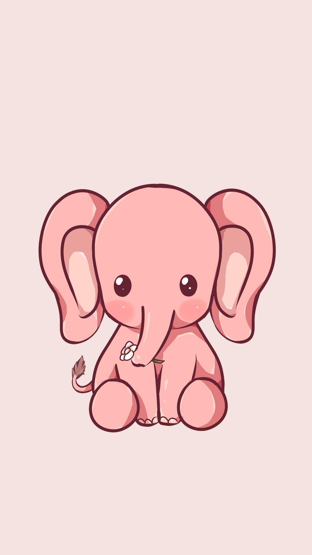 Elefante rosa cartone animato, 1080x1920 Verticale, iPhone Pro Max