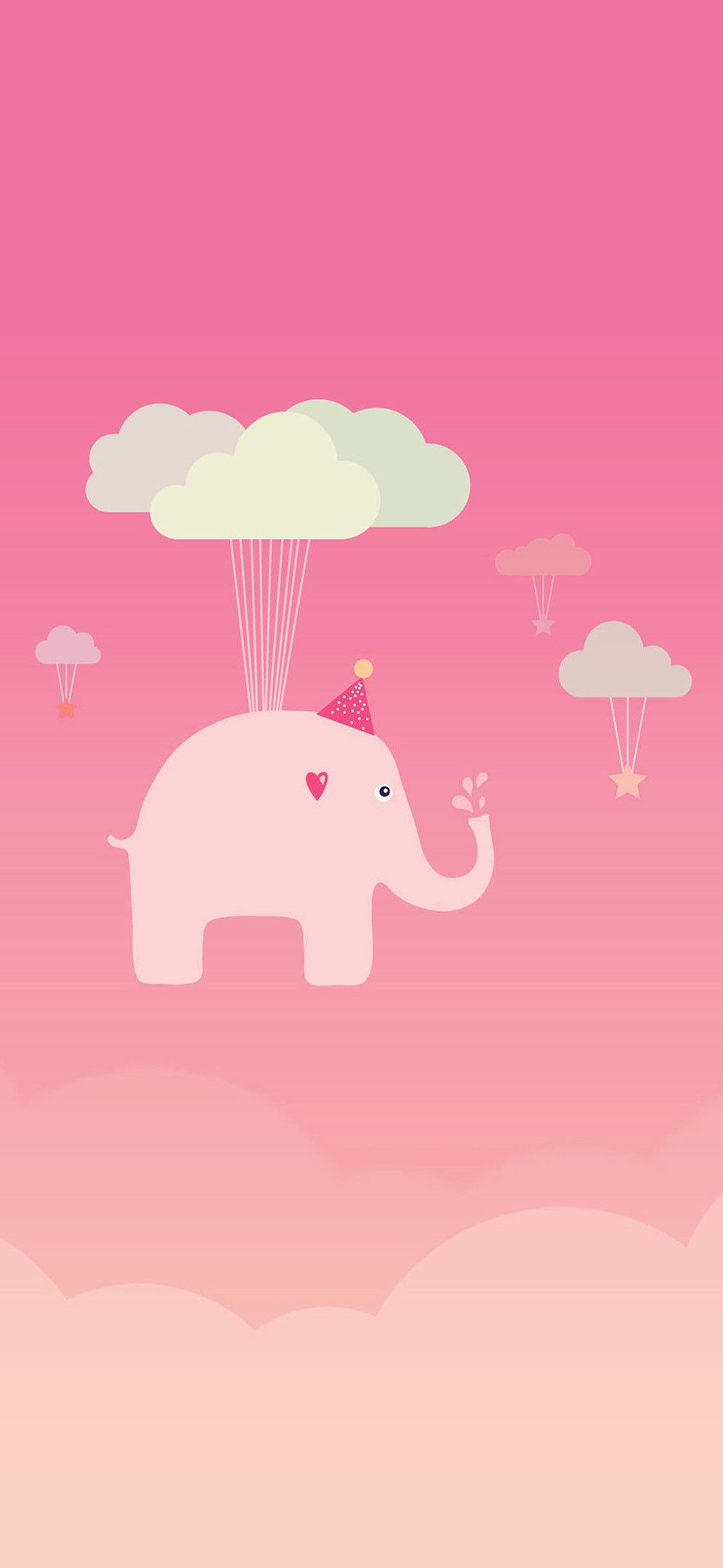 Elefante rosa tra nuvole, 1125x2436 Full HD Verticale, iPhone Pro