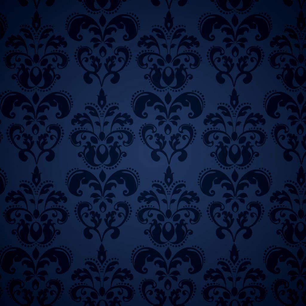 Motivo damascato blu scuro, 1024x1024 HD, Laptop