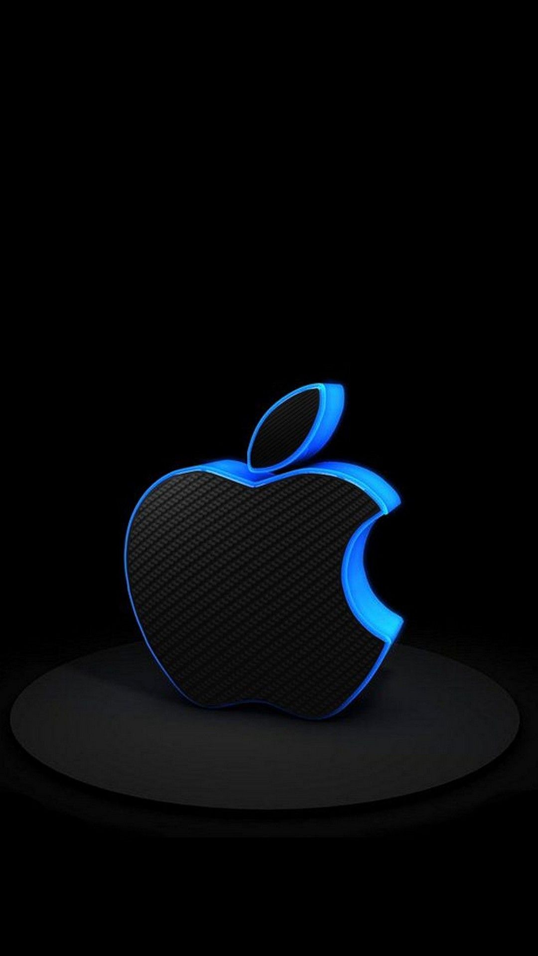 Logo Apple luce blu, Cupertino, 1080x1920 Full HD Verticale, iPhone Pro