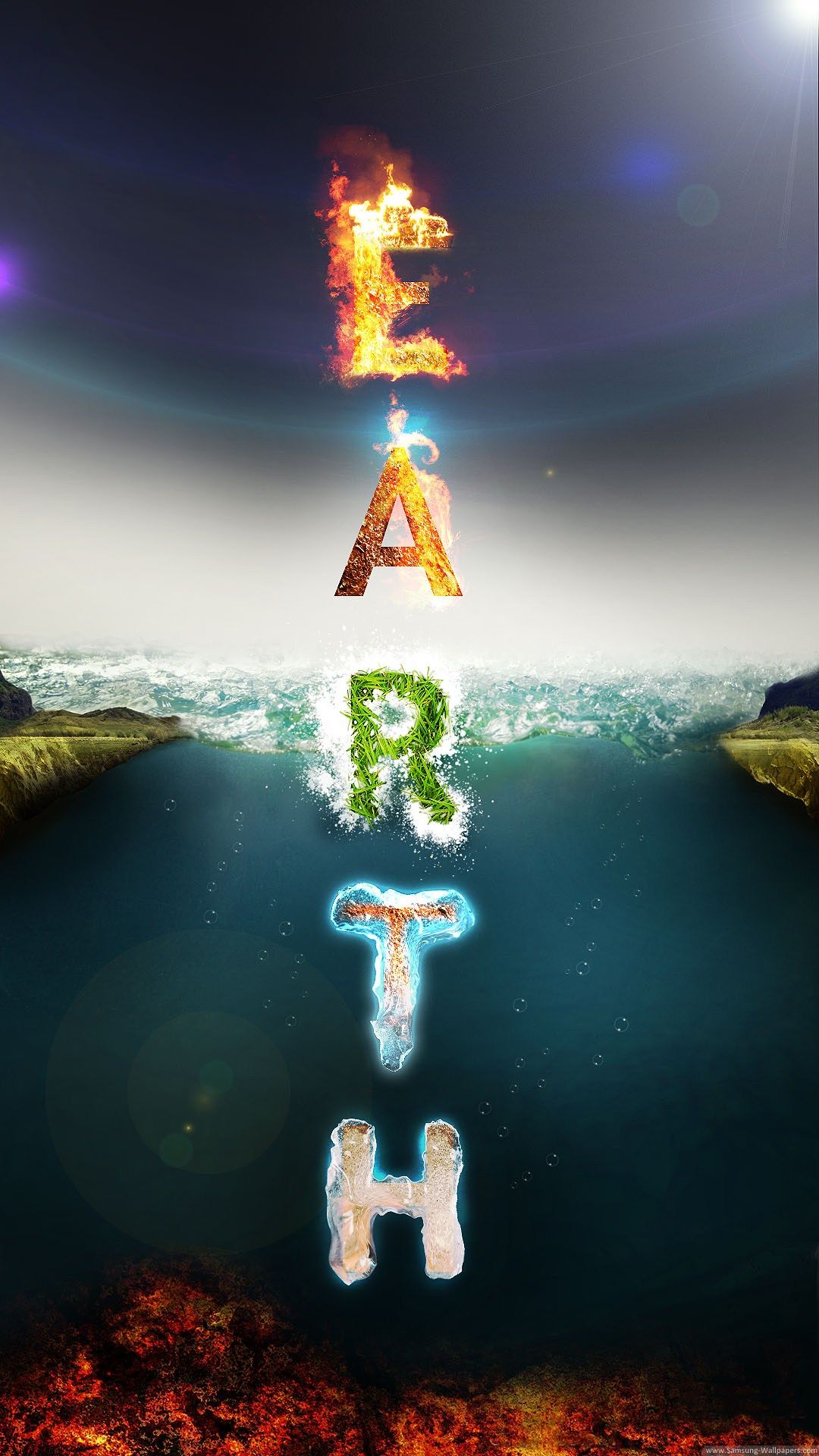 Elementi natura scritta EARTH, 1080x1920 Full HD Verticale, iPhone