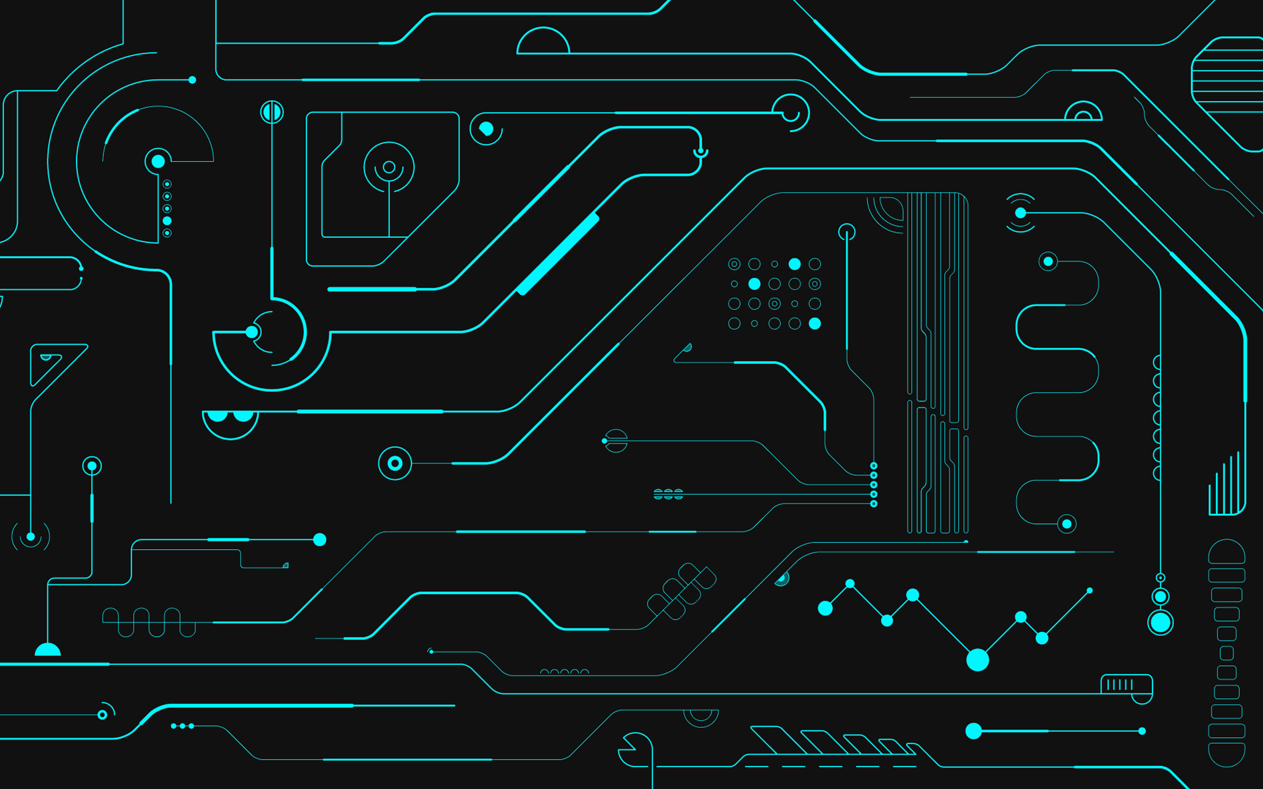 Circuito elettronico astratto verde, 2560x1600 2K, Desktop