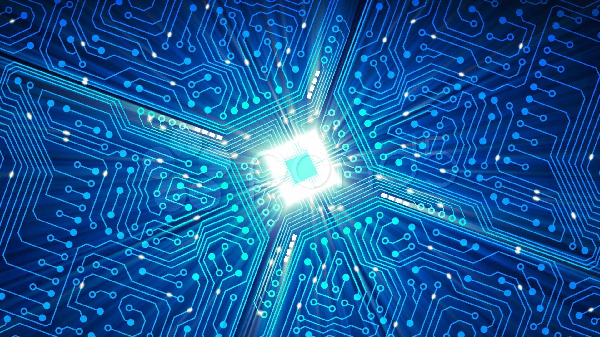 Circuito elettronico blu luminoso, 1920x1080 1080p, Desktop
