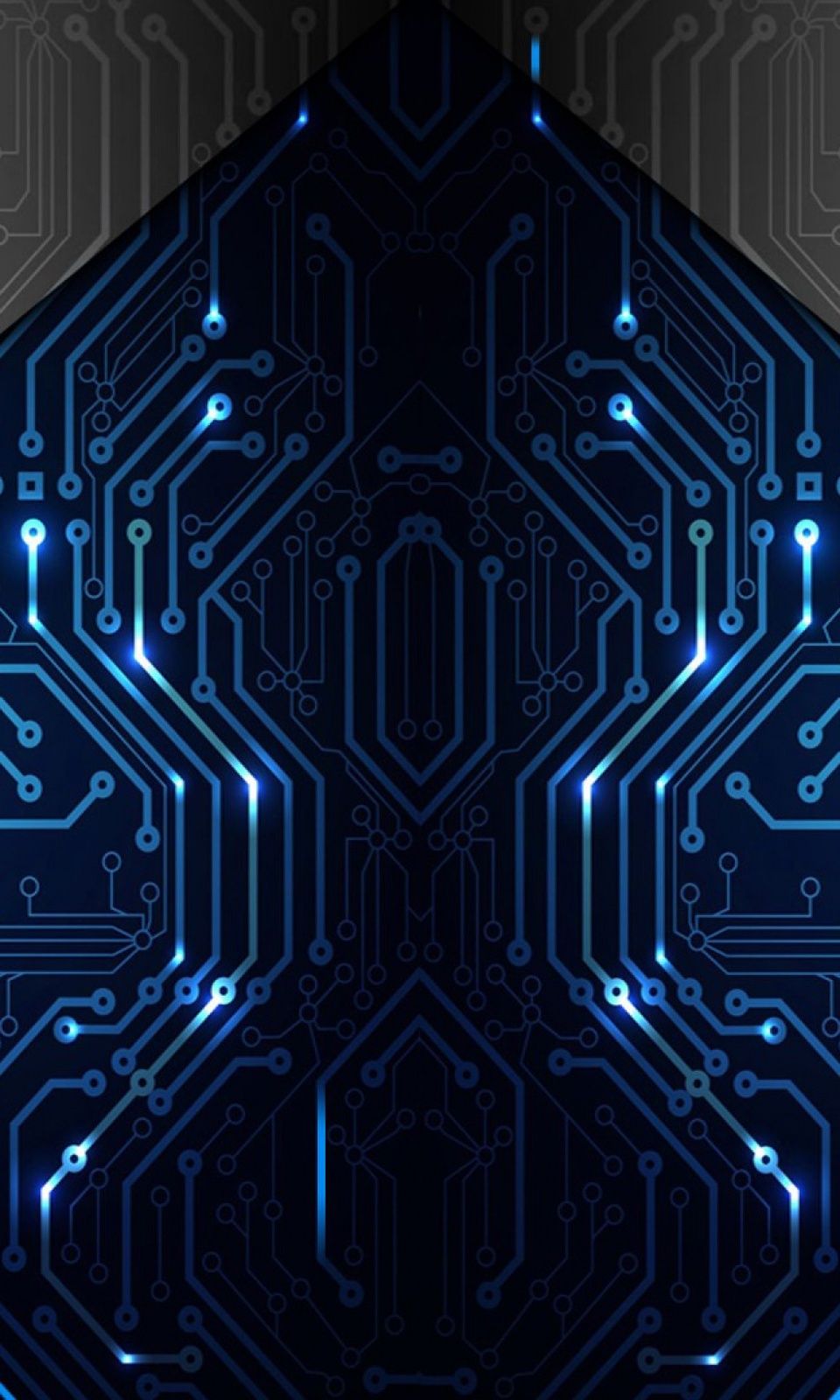 Circuito elettronico blu, 960x1600 Full HD Verticale, Smartphone