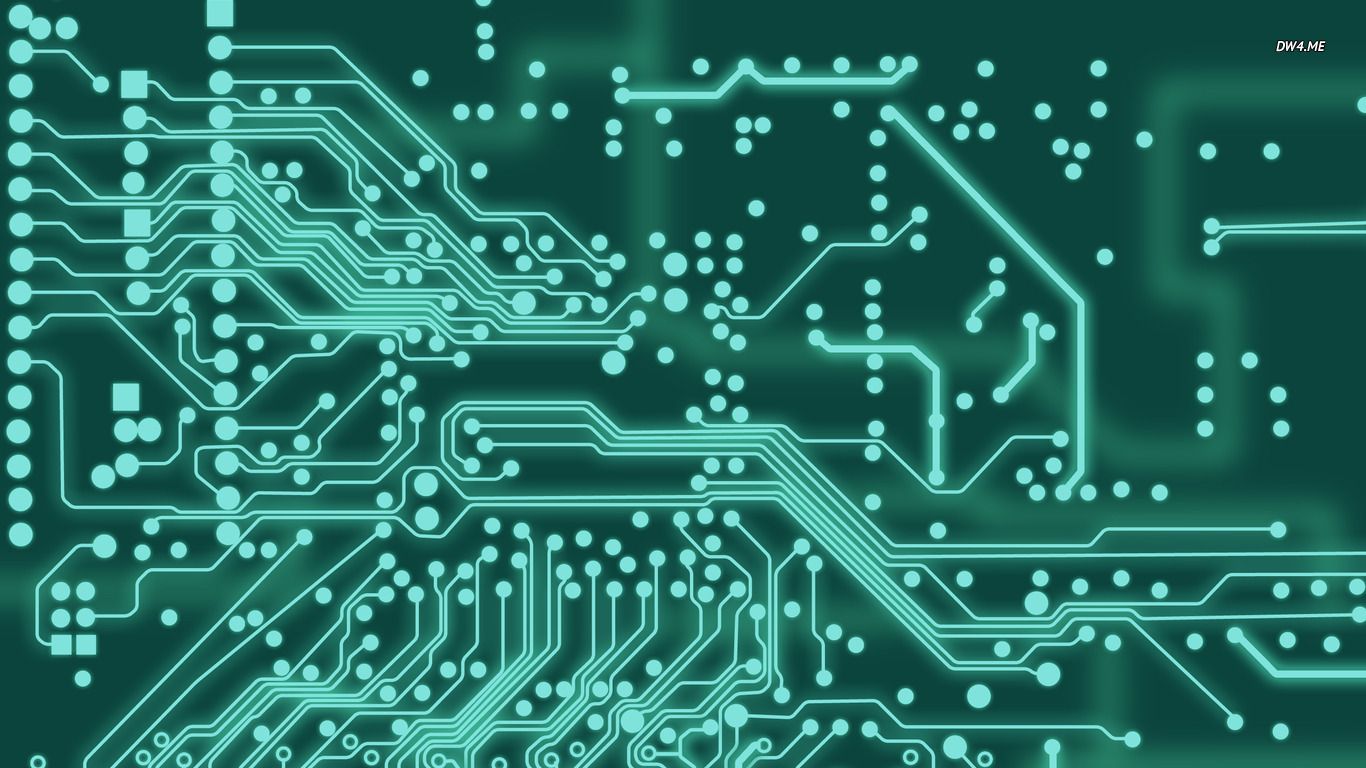 Circuito elettronico verde acqua, 1366x768 HD, PC Desktop