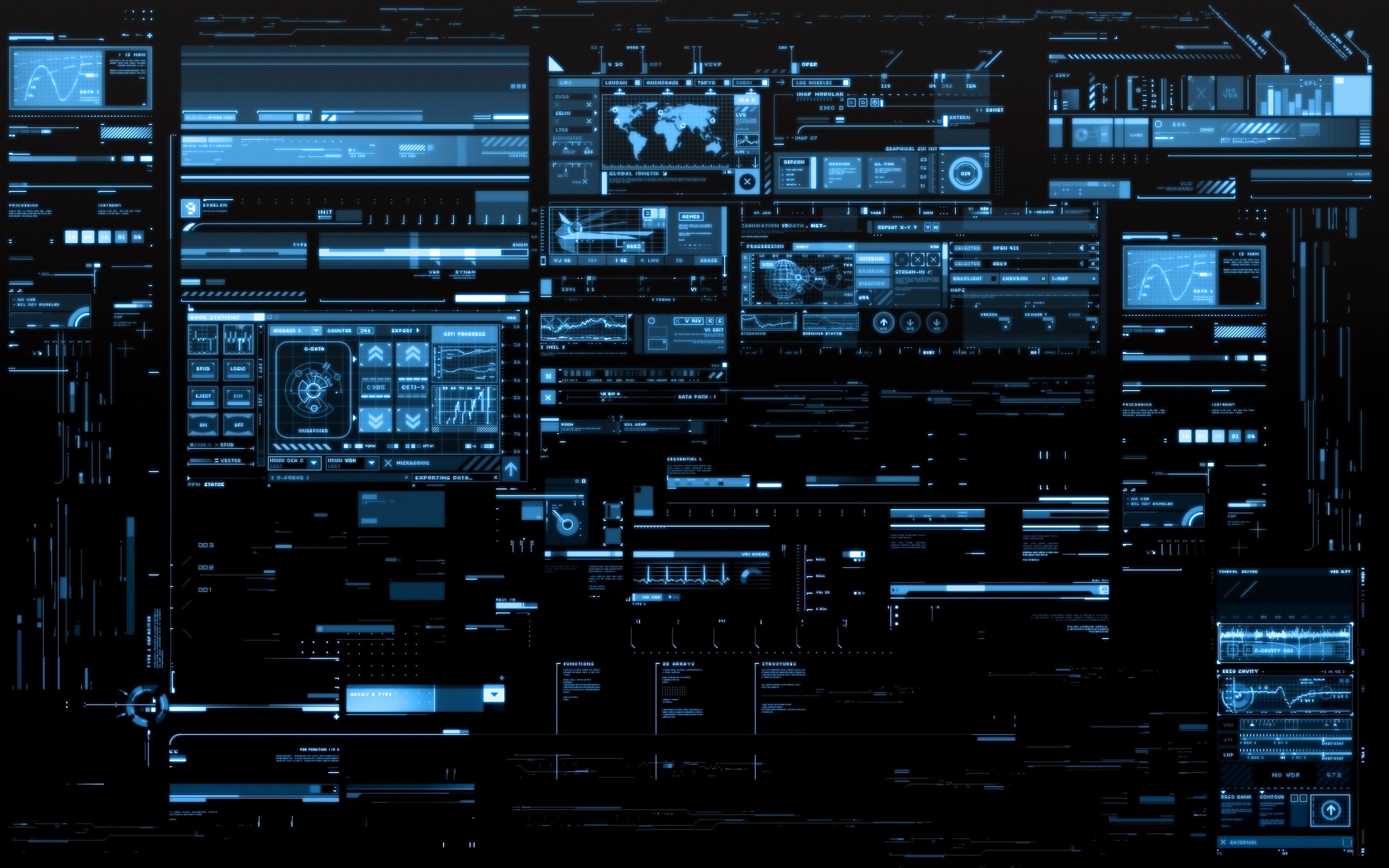 Interfaccia digitale HUD blu, 2880x1800 WQXGA, Laptop