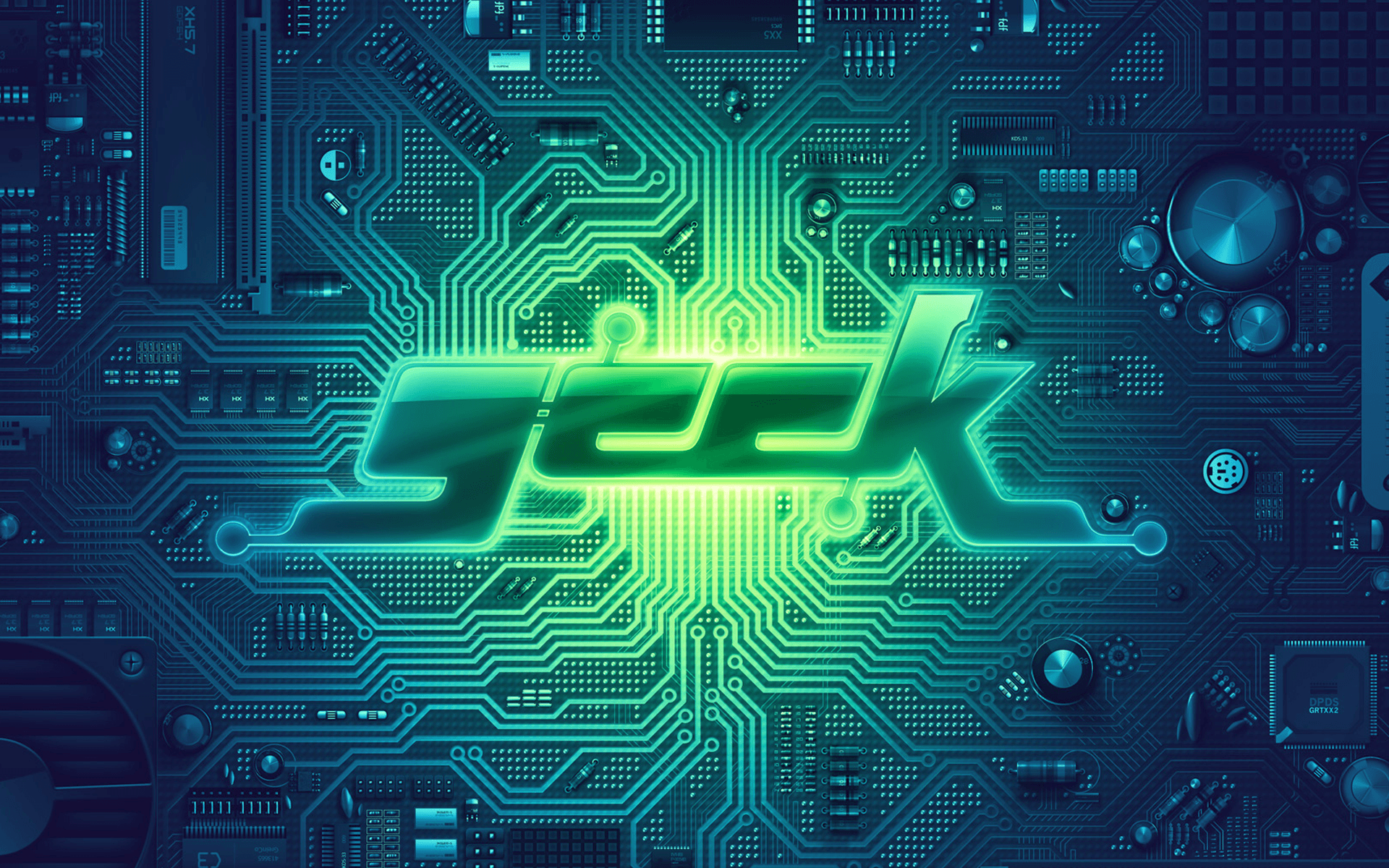 Circuito stampato verde con testo Geek, 1920x1200 WUXGA, Desktop