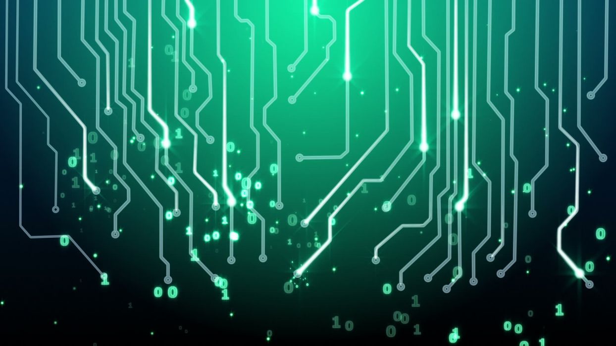 circuiti digitali verdi astratti, 1244x700 HD, Desktop